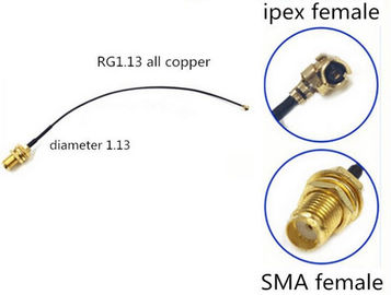 Κίνα U.FL στη θηλυκή RF συνέλευση 50 καλωδίων SMA καλώδιο ωμ RF1.13 προμηθευτής